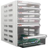 资料文件柜单据抽屉式 桌面办公收纳盒票据整理柜文U件架分类文件