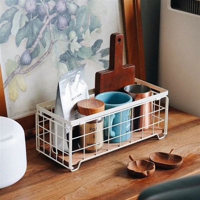 找对收纳方向。一宅新品出口品质加E厚铁艺筐可折叠厨房置物架长