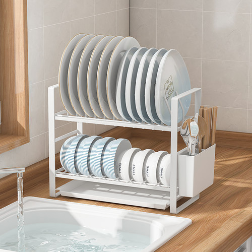 厨房碗碟沥水架窄款水槽碗架台面放碗碟收纳N层架碗筷架碗盘置物