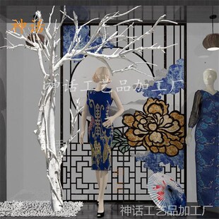 仿真枯树大型造型许愿树道具树枝猫爬树鸟M站架咖啡店假树装饰户