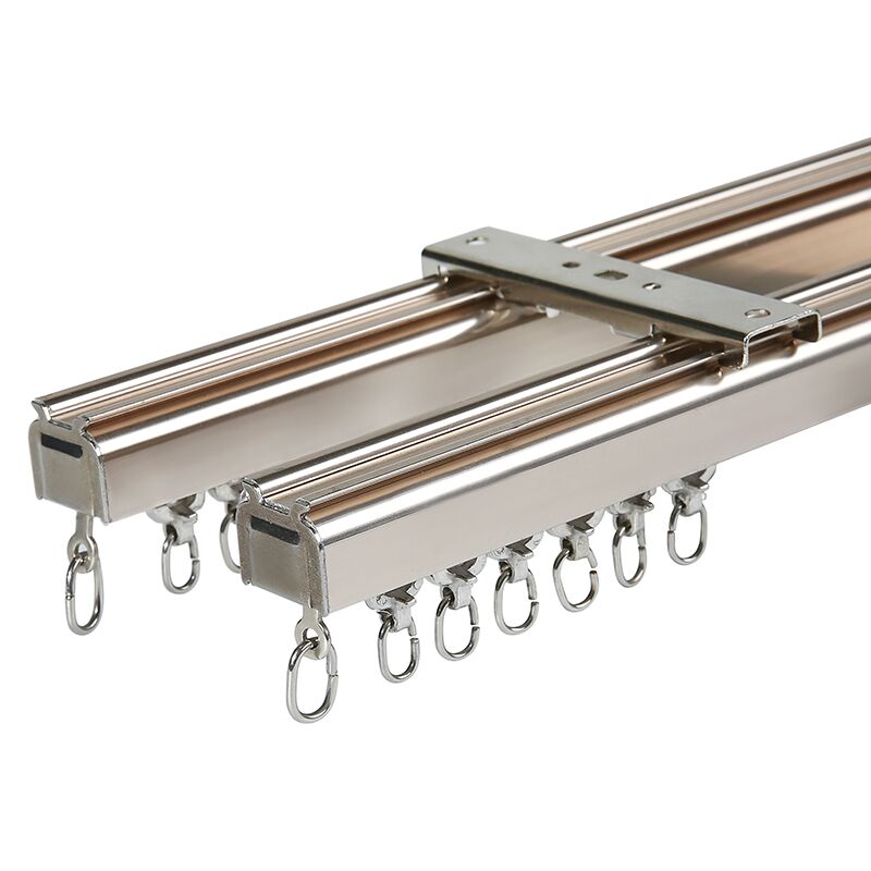 窗帘轨道滑轨加j厚静音 卧室阳台直轨导 轨单双轨窗帘杆顶侧安装