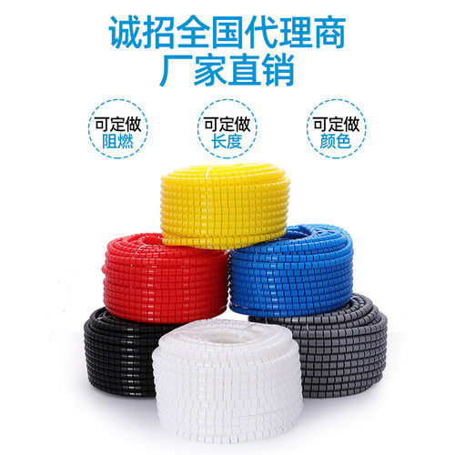 电线包线b管保护套理线器束线管电脑线收纳束线缠绕线管集线器防
