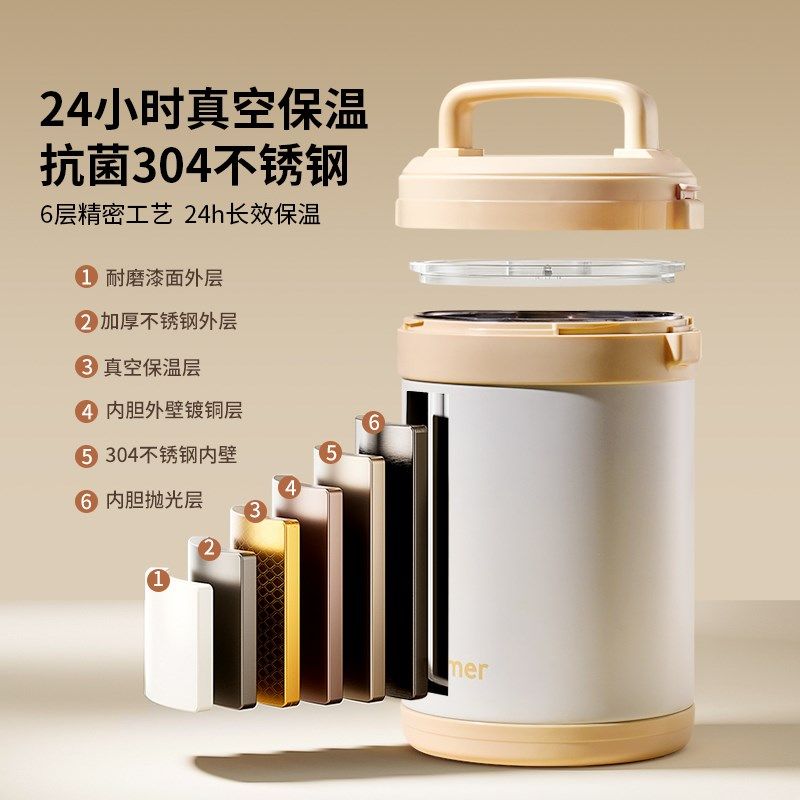 冬天超长保温饭盒24小时上班族带饭桶多F层大容量学生提桶2024新