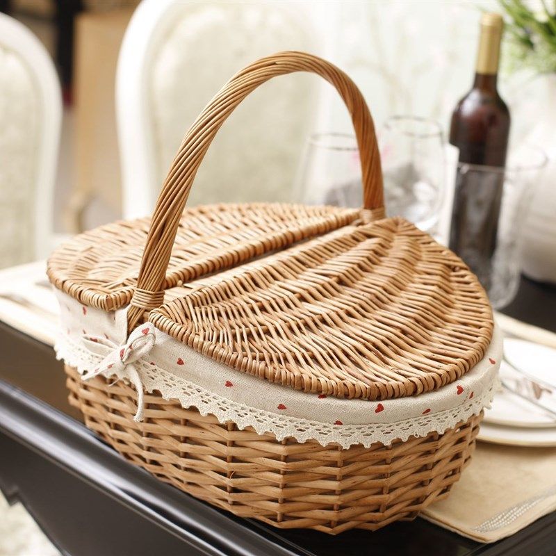 ins柳编藤编i野餐篮采摘蓝田园手提篮水果篮子保洁蓝海底捞篮子,收纳整理,其他收纳篮,淘宝优惠券,粉丝福利购,淘宝优惠卷
