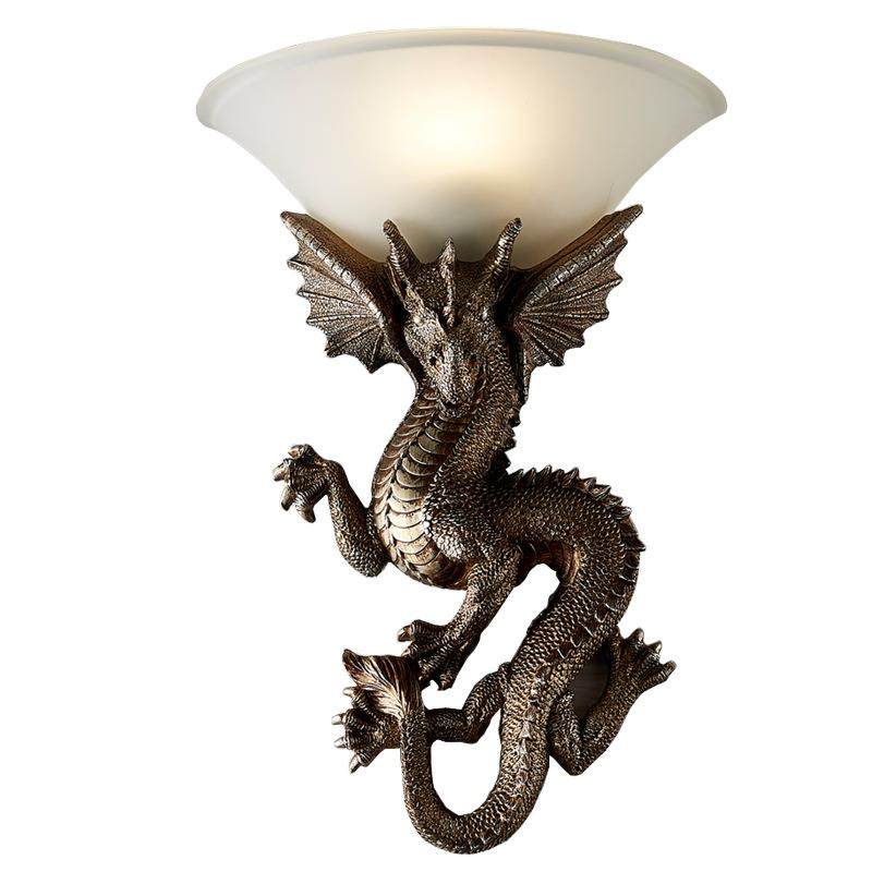 欧式外国龙壁灯客厅电视背景墙北欧创意吉祥灯床头过道装饰树脂灯,家装灯饰光源,壁灯,淘宝优惠券,粉丝福利购,淘宝优惠卷