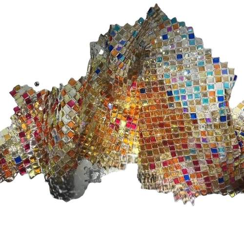 酒店宴会厅商场中庭彩色艺术飘带吊灯会所餐厅过道走廊大厅灯具