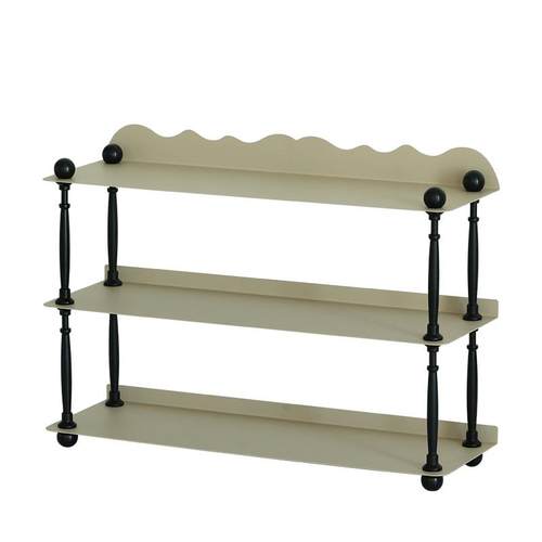 奶茶色三层置物架创意北欧中古架铁艺杯架简约收纳架轻奢整理架