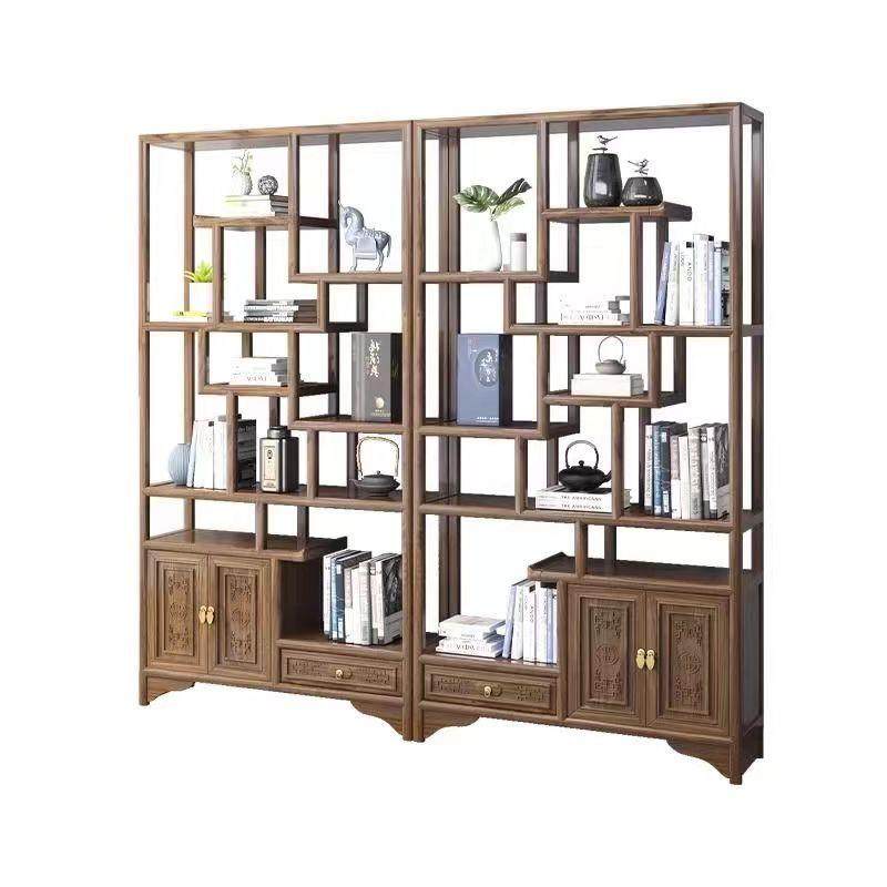 新中式置物架实木多宝阁博古架茶叶展示柜办公室书架古董架子整装