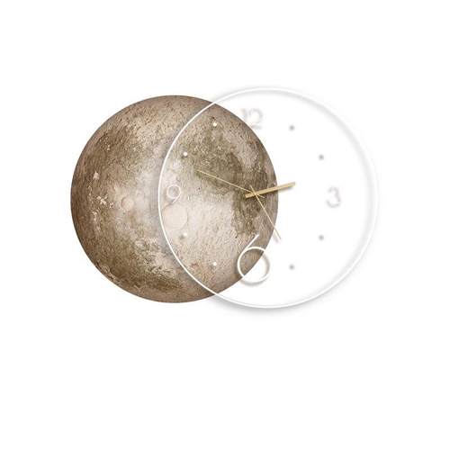 现代简约客厅装饰画月亮挂钟LED灯壁画沙发背景墙餐厅高级感挂画