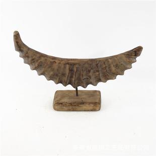 北欧轻奢简约手工制作木质牛角摆件民宿股票证券公司玄关艺术摆件