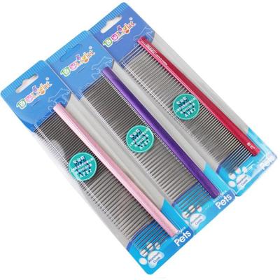 Delight宠物排梳狗狗猫梳子泰迪针梳子彩色铝制轻挑毛梳DL103