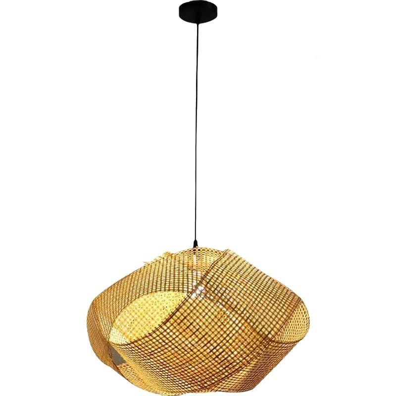 日式侘寂风吊竹灯创意民茶室火锅店酒楼工程编竹艺灯商用餐宿厅灯