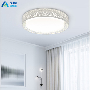 LED吸顶灯圆形卧室灯 现代简约铁艺阑珊客厅灯具书房家居灯饰厂家