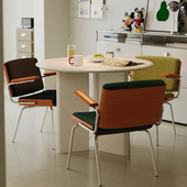 2026北欧单人椅子中古餐椅家用小户型靠背椅阳台木森椅柏林复古沙