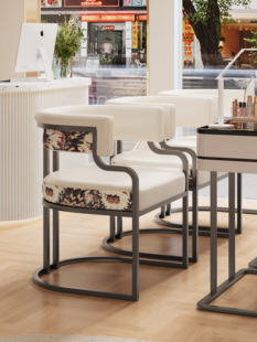 美甲椅子顾客化妆椅单人靠背沙发椅轻奢感卧室梳妆台凳子