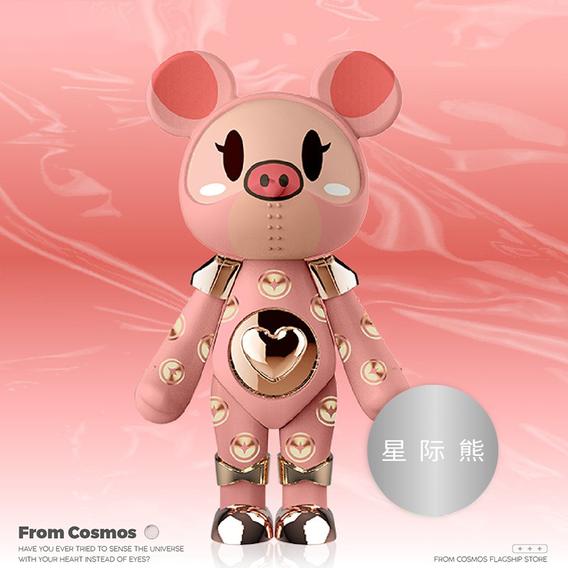 星际熊粉猪系列精致猪猪手办可动公仔玩偶艺术家居潮流客厅摆件