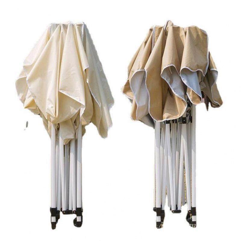 户外集市防嗮遮阳雨篷摆摊网红卡其色帐篷遮雨棚折叠伸缩式四脚伞