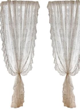 法式洛可可窗纱蕾丝镜中花客厅卧室阳台飘窗浪漫高级感小红书新款