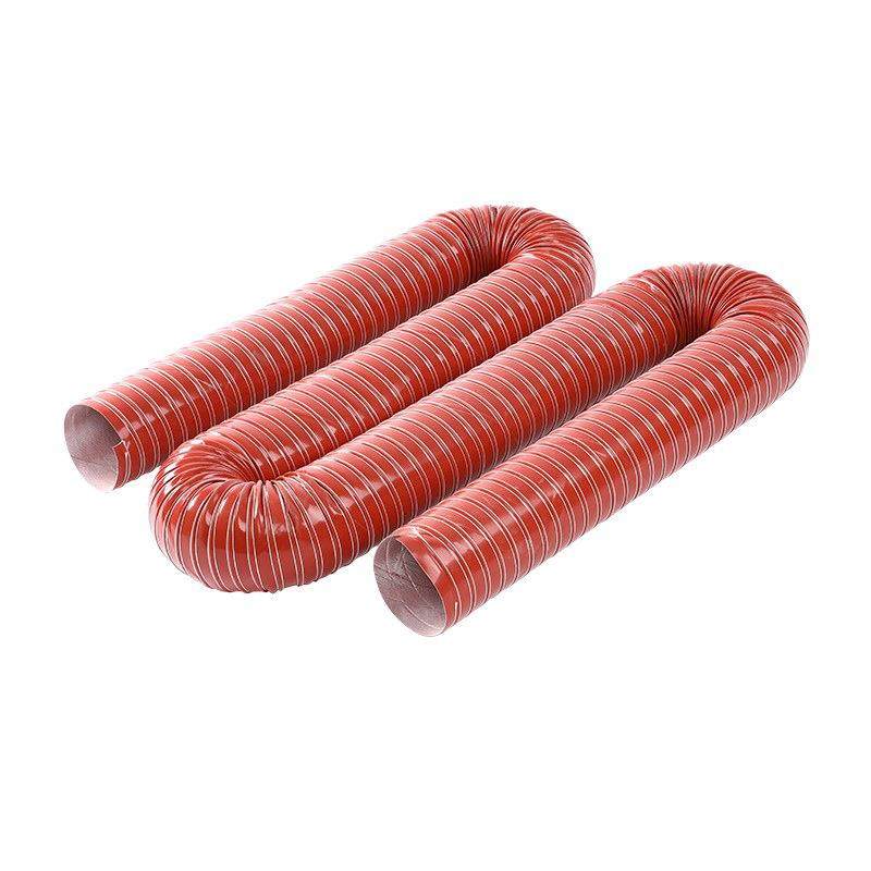 排风通风软管钢丝红色防火阻燃管工业用硅胶管高温硫化硅胶风管
