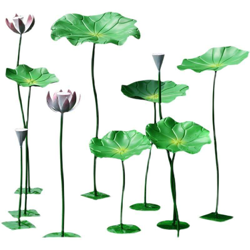 不锈钢荷花叶摆件铁艺莲藕小鱼户外庭院小区花园雕塑水池造景装饰,家居饰品,户外/庭院摆件,淘宝优惠券,粉丝福利购,淘宝优惠卷