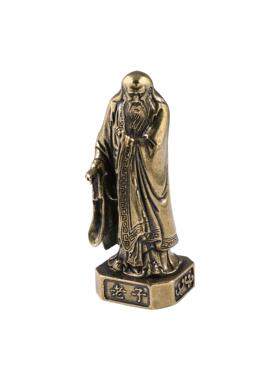 黄铜老子铜像道德天尊神像家居装饰品实心铜摆件古铜器工艺品收藏