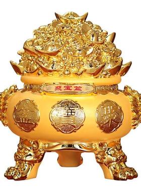 绒沙金摆件电镀沙金聚财聚宝聚宝盆摆件可以存钱招财礼品