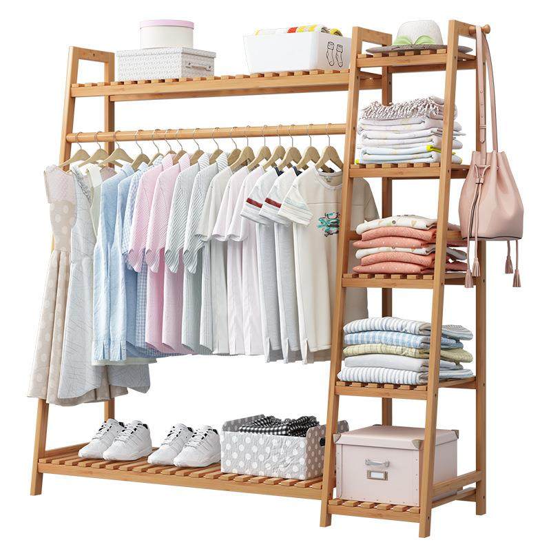 挂衣架落地简易卧室内房间家用晾衣服置物架子衣帽间多功能柜