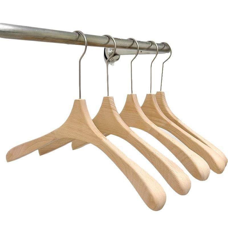 服装店衣架女装专用榉木加厚宽肩衣撑裤夹婚纱店无痕实木衣挂