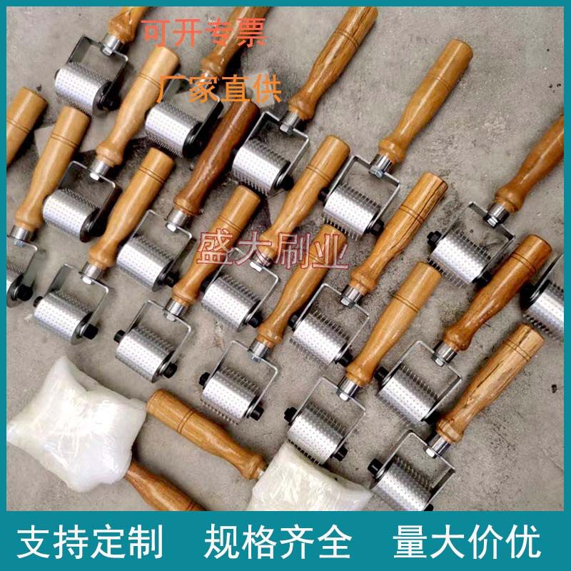 手动针辊手推式针辊橡胶表面扎汽泡打孔针辊 手动刺针辊手拿钉滚