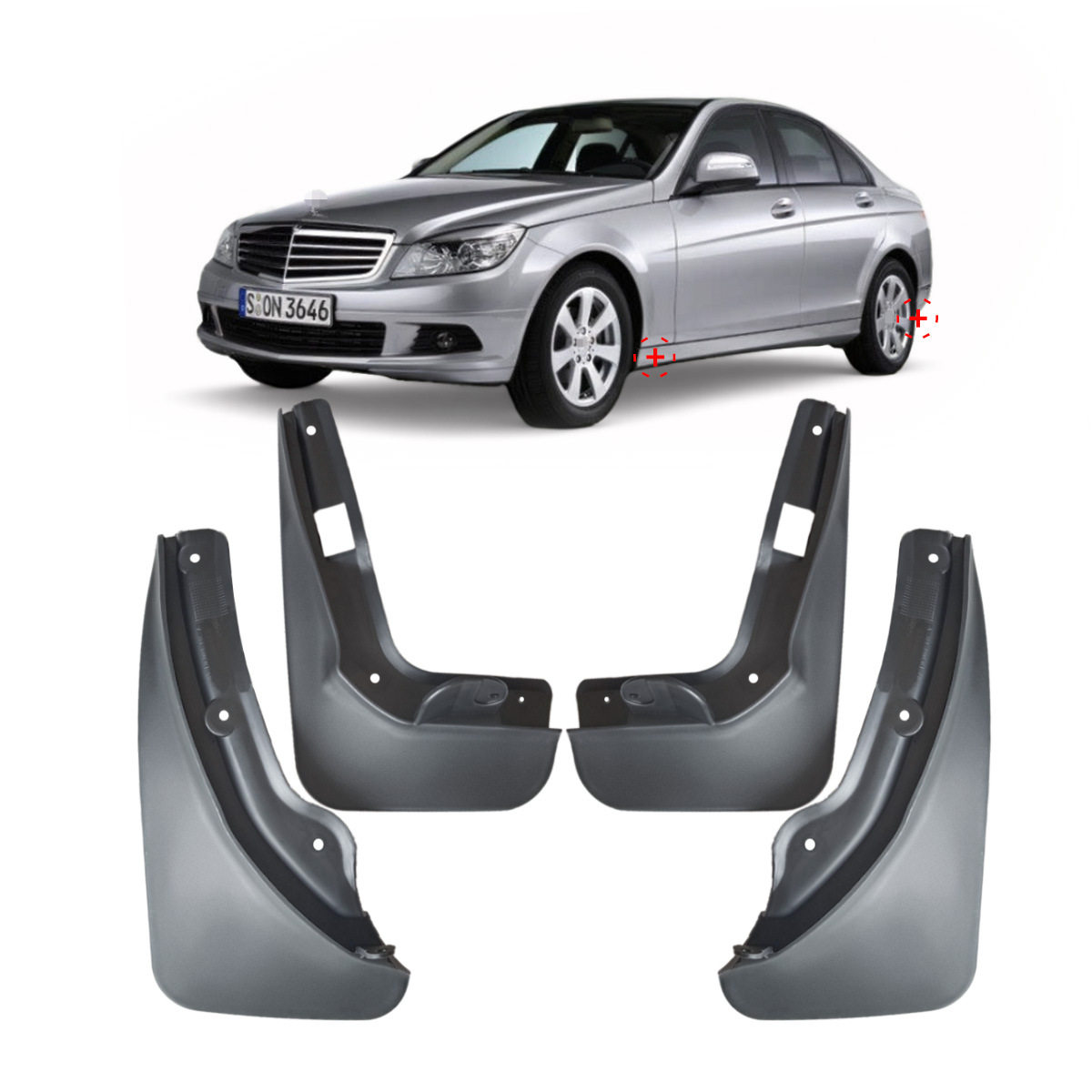 适用于07-10奔驰C级普通版Mercedes Benz C-Class跨境外贸挡泥板