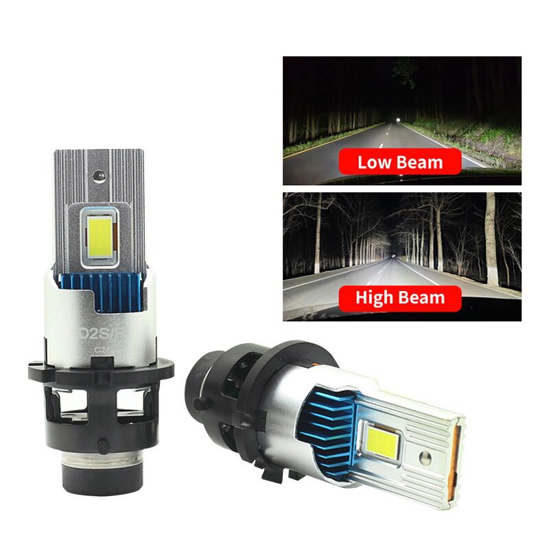 D2R替换HID带风扇6500K一体式35W直插款D4S/D2S D4R汽车led大灯
