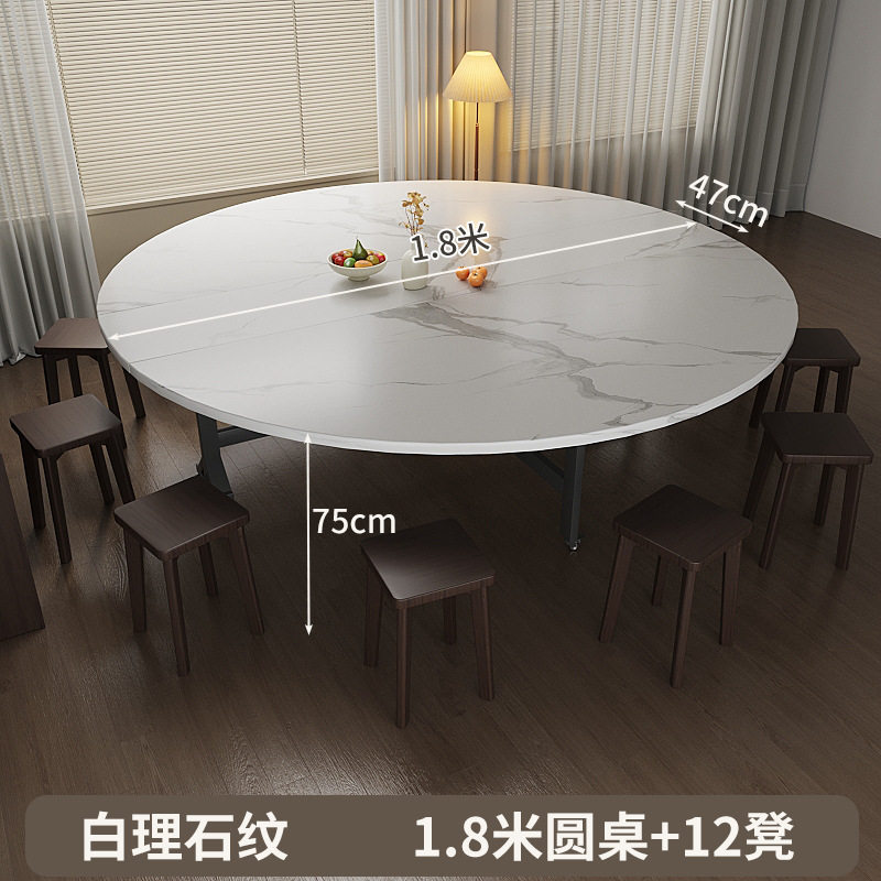 圆桌餐桌胡桃木家用新中式餐桌大圆餐桌农村小户型实木餐桌椅组合