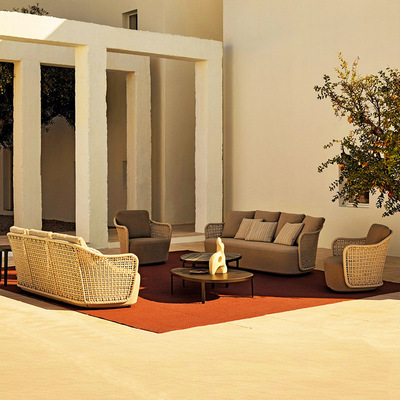 户外沙发组合庭院酒店露台别墅民宿休闲藤椅室外藤编花园家具sofa