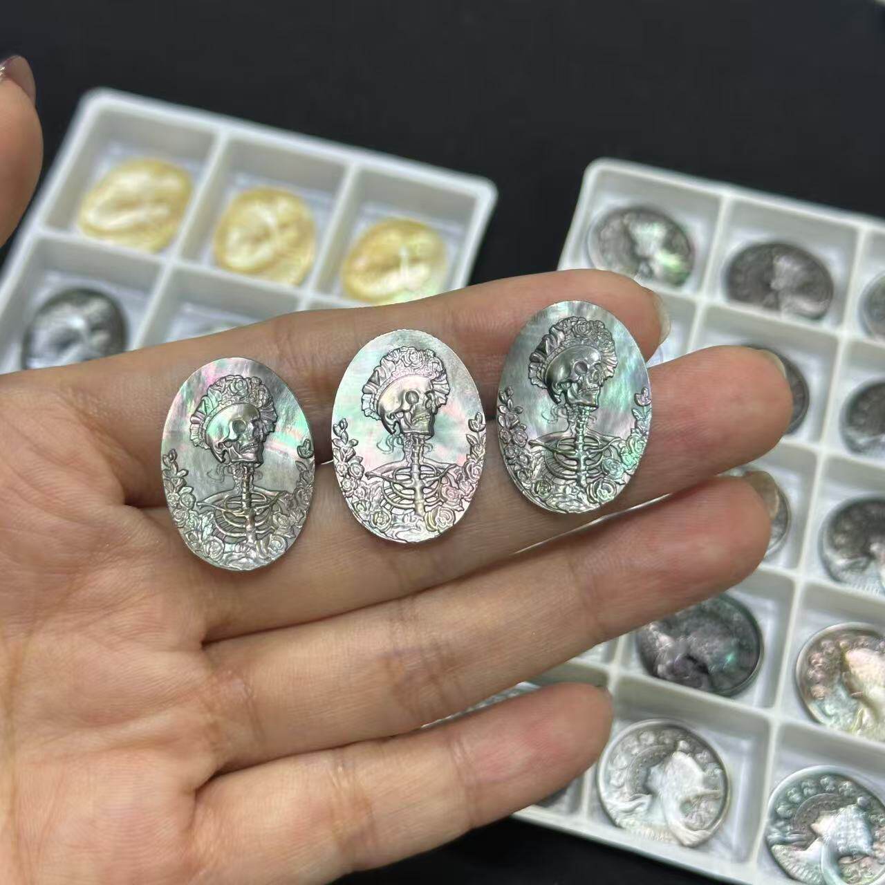 蝶贝卡梅奥美人鱼花环骷髅花与猫十二道宫美人头像配件饰品