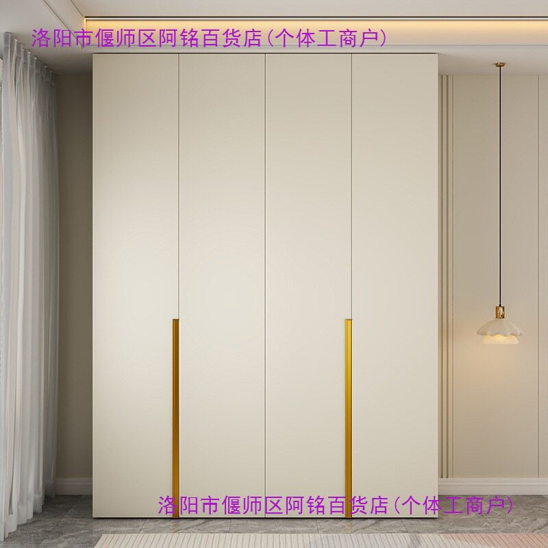 奶油风实木欧松板到顶深衣柜