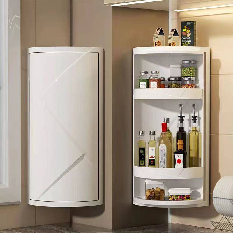 厨房置物架调料调味品储物转角柜台面壁挂三角旋转收纳架