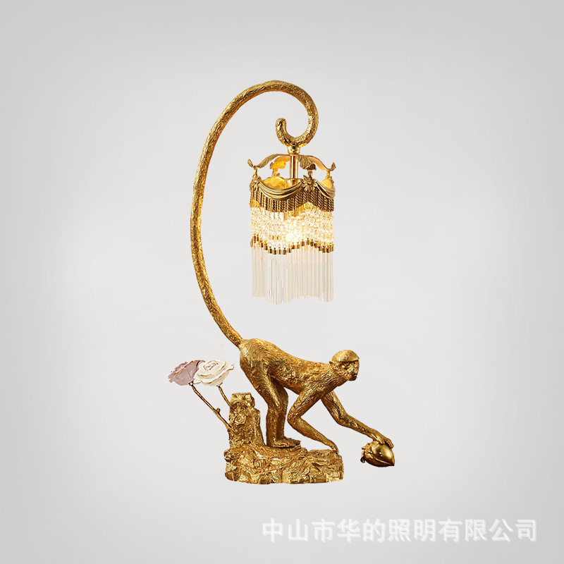 法式灯具复古奢华创意全铜台灯欧式别墅古典客厅台灯卧室床头灯