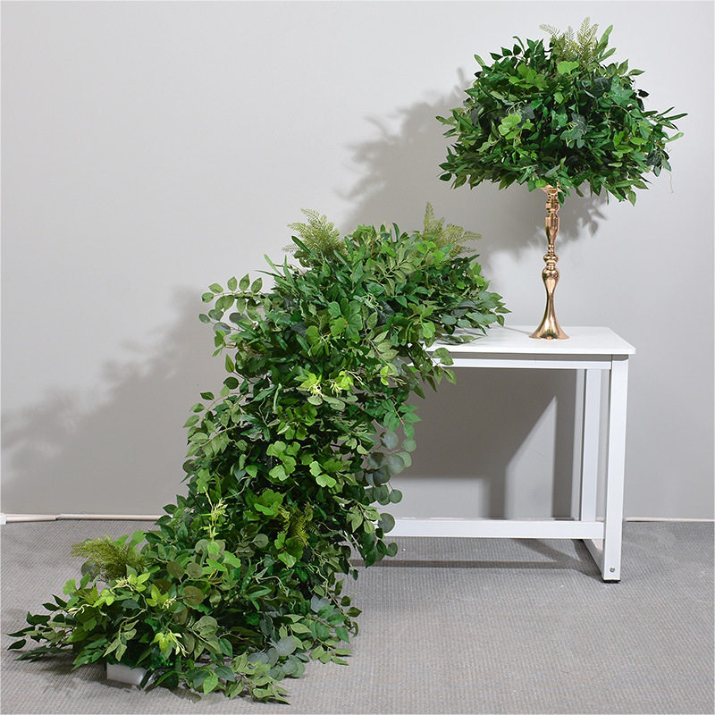 新款60cm纯绿植仿真花球餐桌拱门装饰绿植花艺户外求婚布置长排花