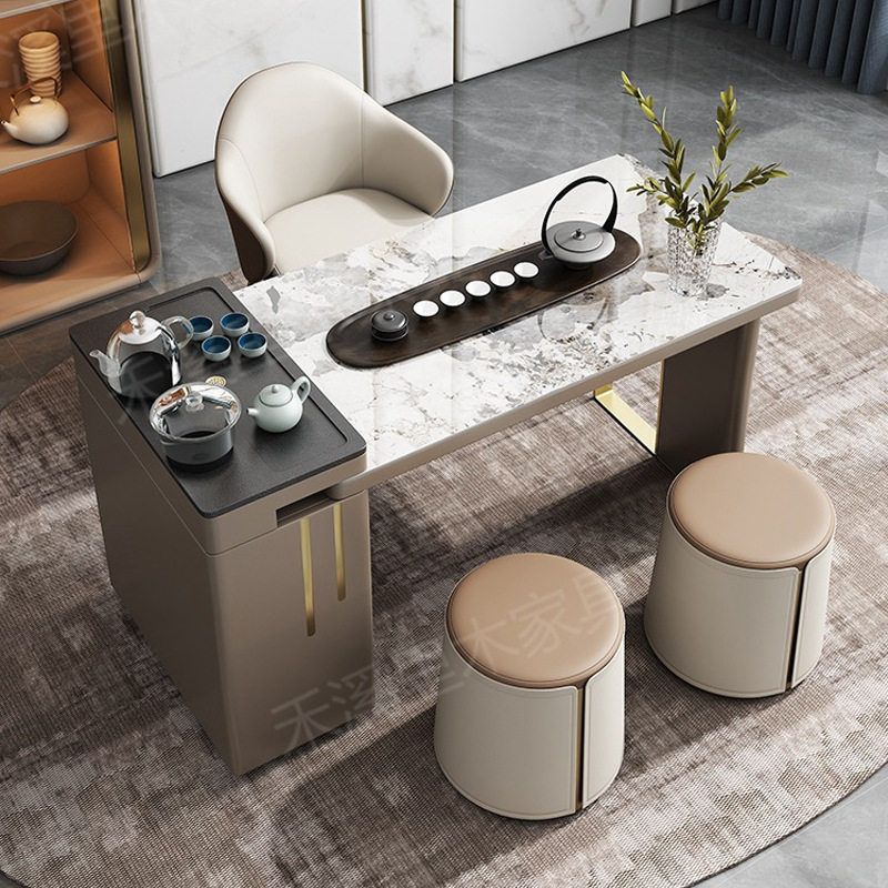 轻奢岩板小户型茶桌椅组合客厅阳台办公室方形伸缩功夫泡茶桌一体,电子元器件市场,电线扎带/束线带,淘宝优惠券,粉丝福利购,淘宝优惠卷