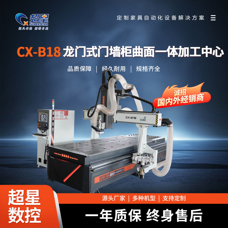 板式家具数控设备生产厂家龙门式门墙柜曲面一体机加工中心开料机