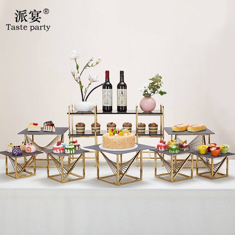 欧式甜品台摆件展示架蛋糕托盘婚礼摆台装饰套装创意下午茶点心架