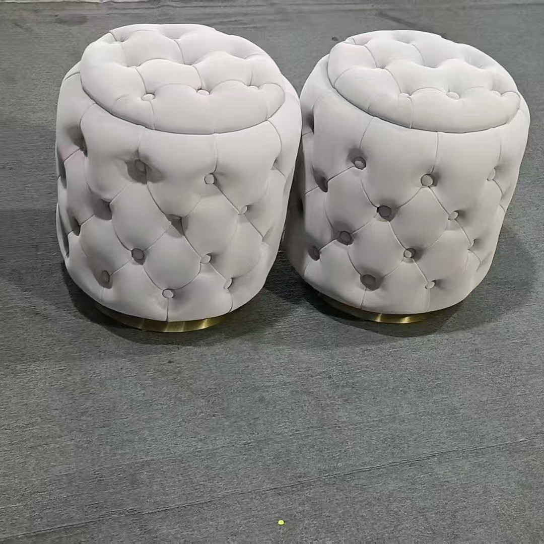 欧式轻奢圆形金属换鞋凳沙发脚
