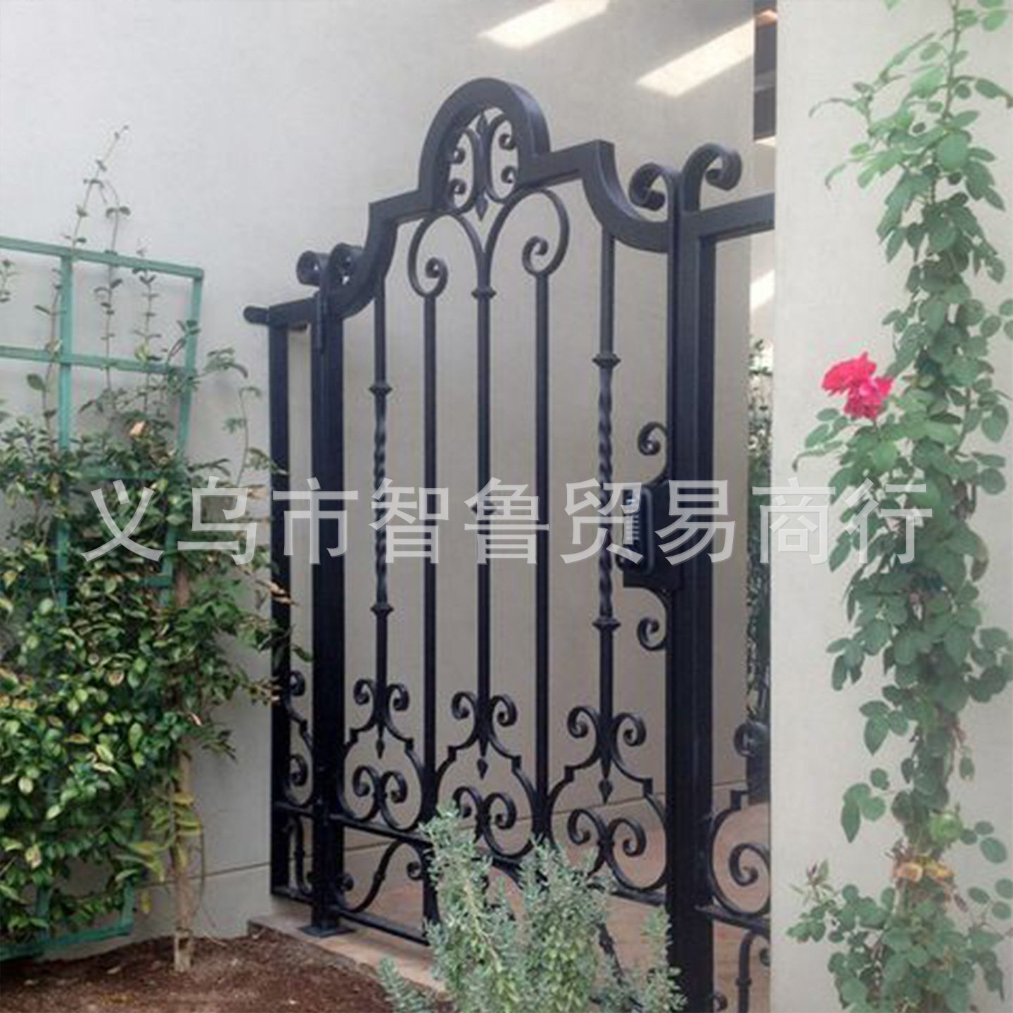 上海铁艺大门别墅庭院入户门欧式双开大门小区工厂铁艺大门