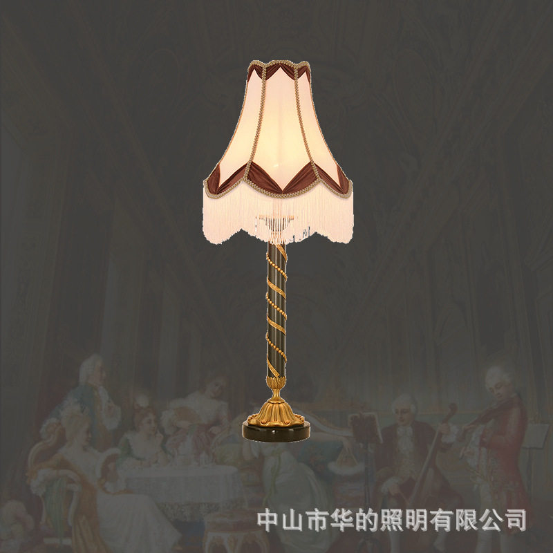 黄铜欧式卧室床头灯法式复古全铜水晶创意设计师装饰台灯