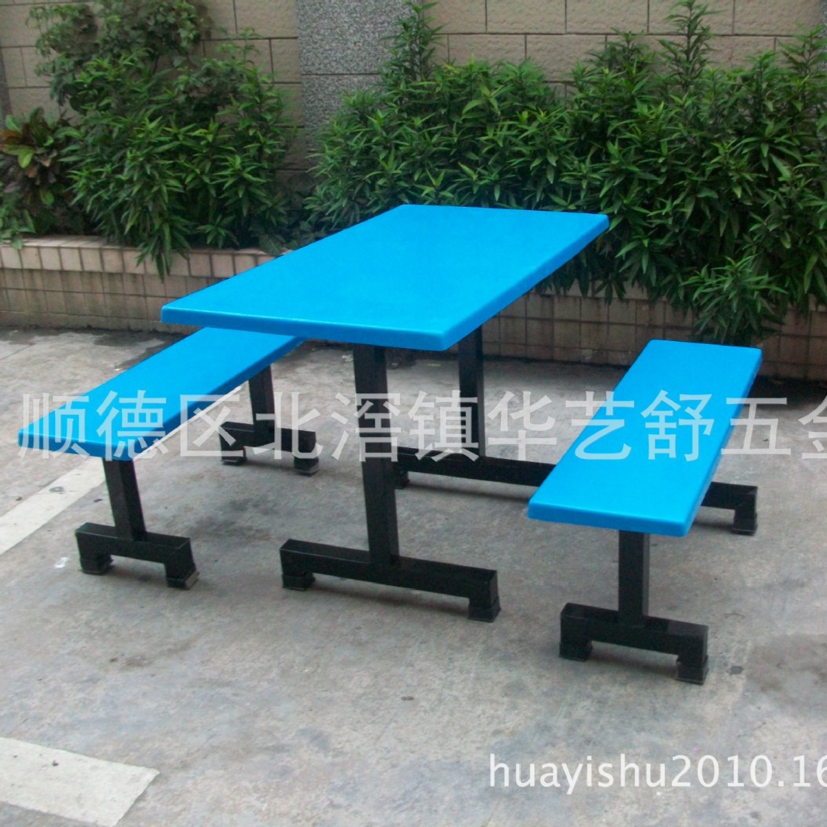 四人位玻璃钢分体餐桌椅 员工食堂餐桌 长条凳餐桌椅 快餐桌椅