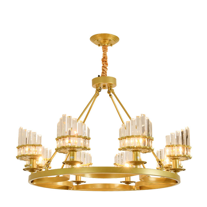 轻奢吊灯水晶客厅后现代卧室灯美式复古别墅家用灯具大气安装