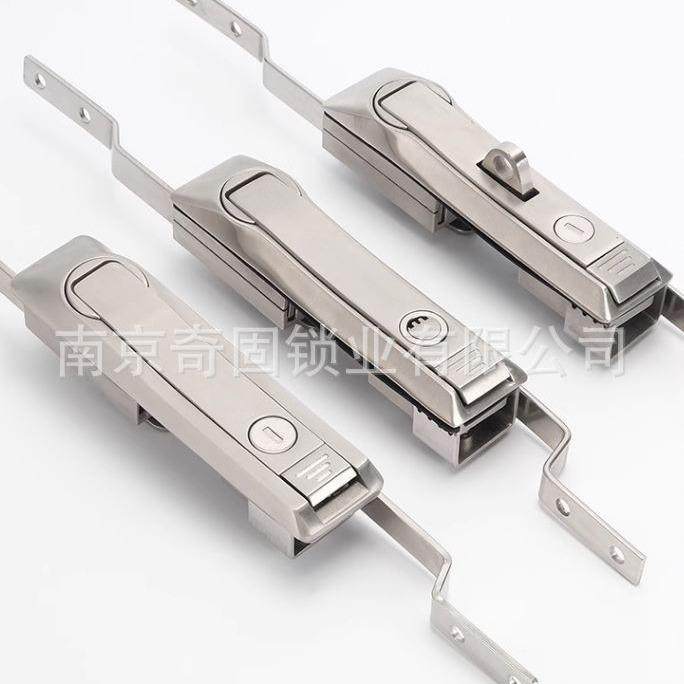 0MS828黑色弹子连杆天地机箱锁机柜通开锁配电柜不锈钢上下杆锁