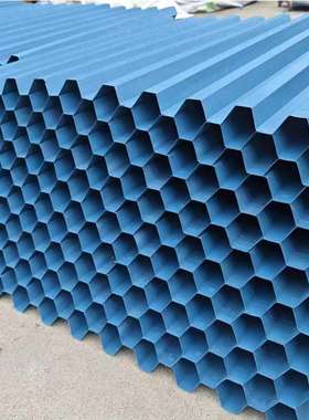 PVC斜管填料 PVC六角蜂窝斜管填料 斜板沉淀池填料DN35/50/80蓝色