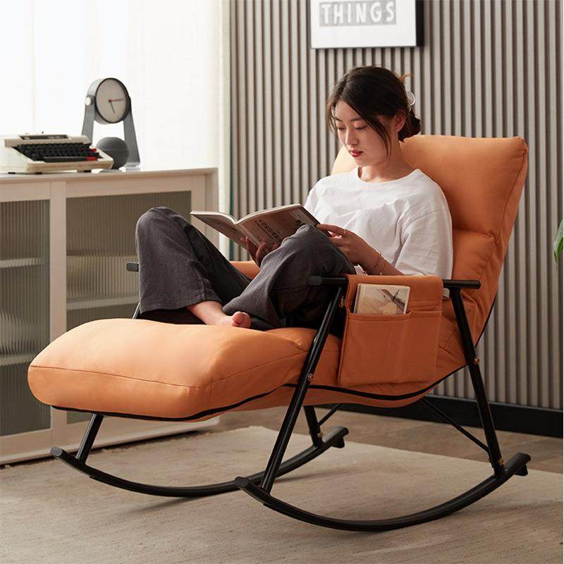 0科技布摇椅躺椅折叠大人阳台家用休闲懒人椅子卧室客厅摇摇椅