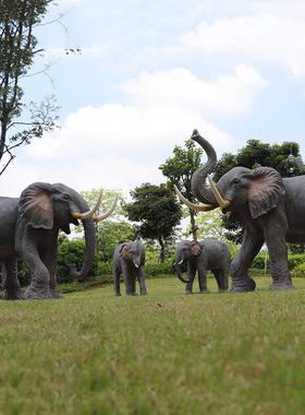 0园林景观装饰仿真大象户外园区草坪动物模型景区楼盘大型落地摆